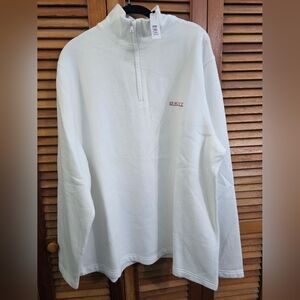 DKNY White Quarter Zip Sweatshirt NWT | Size XL | Luxe